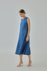 Jopline Denim Godet Midi Dress